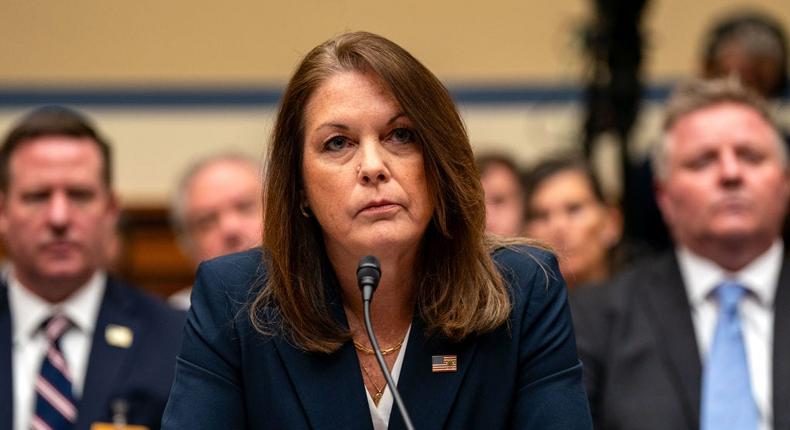 Secret Service Director Kimberly Cheatle testifying to Congress.Kent Nishimura/Getty Images