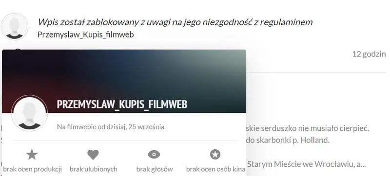 Filmweb ocenzurował komentarze niezgodne z regulaminem