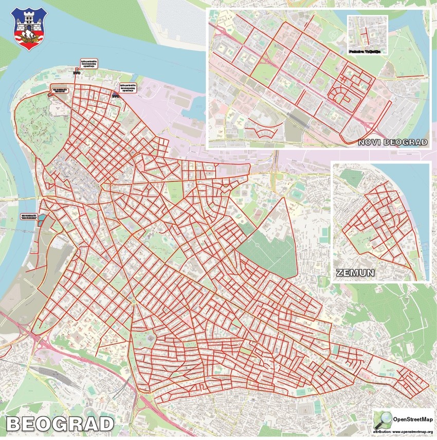 Mapa ulica koje pokriva "Oko sokolovo"
