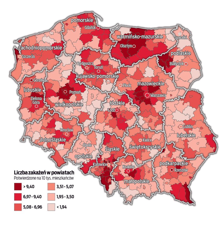 Polska robi się czerwona