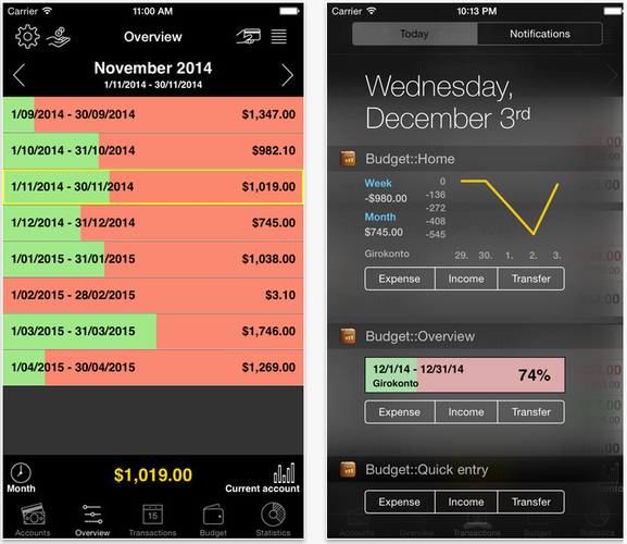My Budget Book umożliwia zarządzanie domowym budżetem, analizowanie wydatków oraz ich planowanie. Jest to możliwe dzięki przejrzystym wykresom i tabelom, które pomagają w przeliczaniu przychodów, rachunków, rat, małych wydatków oraz dużych inwestycji. Użytkownik może dzielić wydatki na kategorie, wykonywać podsumowania, ustalać zlecenia stałe oraz dołączać do wydatków notatki.