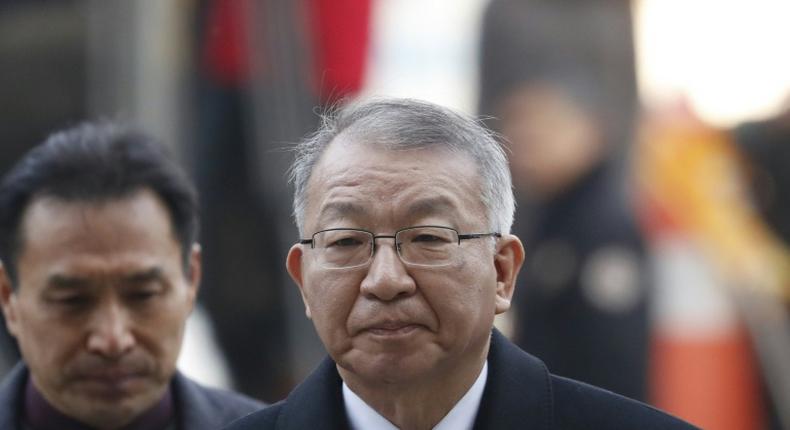 Former South Korean Supreme Court chief justice Yang Sung-tae (pictured January 22, 2019) is the first former top judge to be arrested in a case that raises questions about the separation of powers and independence of the judiciary in the country