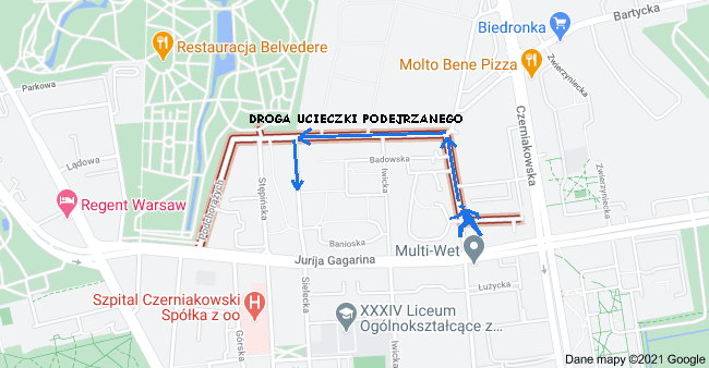 Droga ucieczki podejrzanego