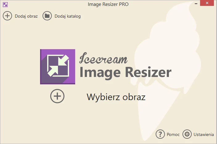 Główne okno programu do zmiany rozmiarów zdjęć cyfrowych - IceCream Image Resizer Pro