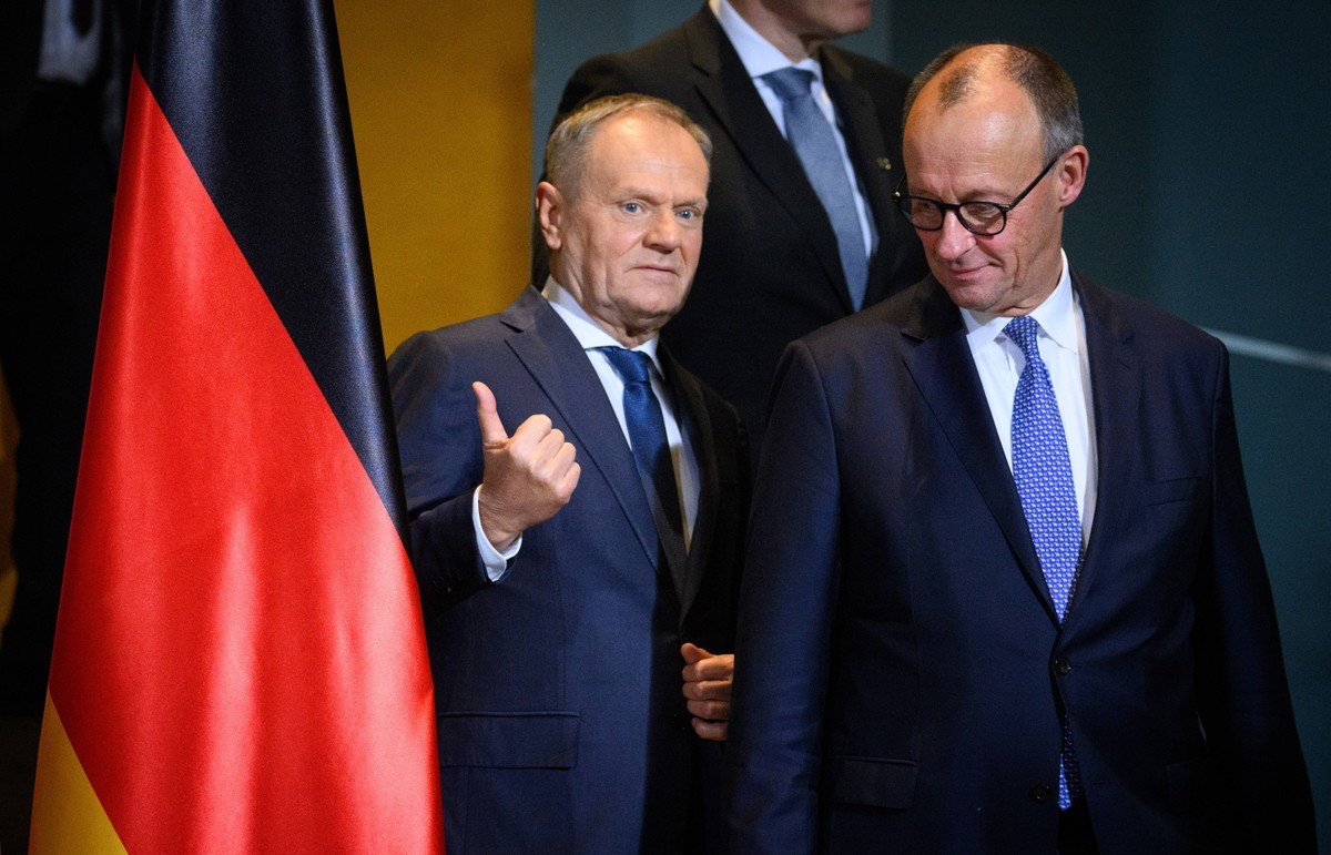 Donald Tusk i Fredrich Merz