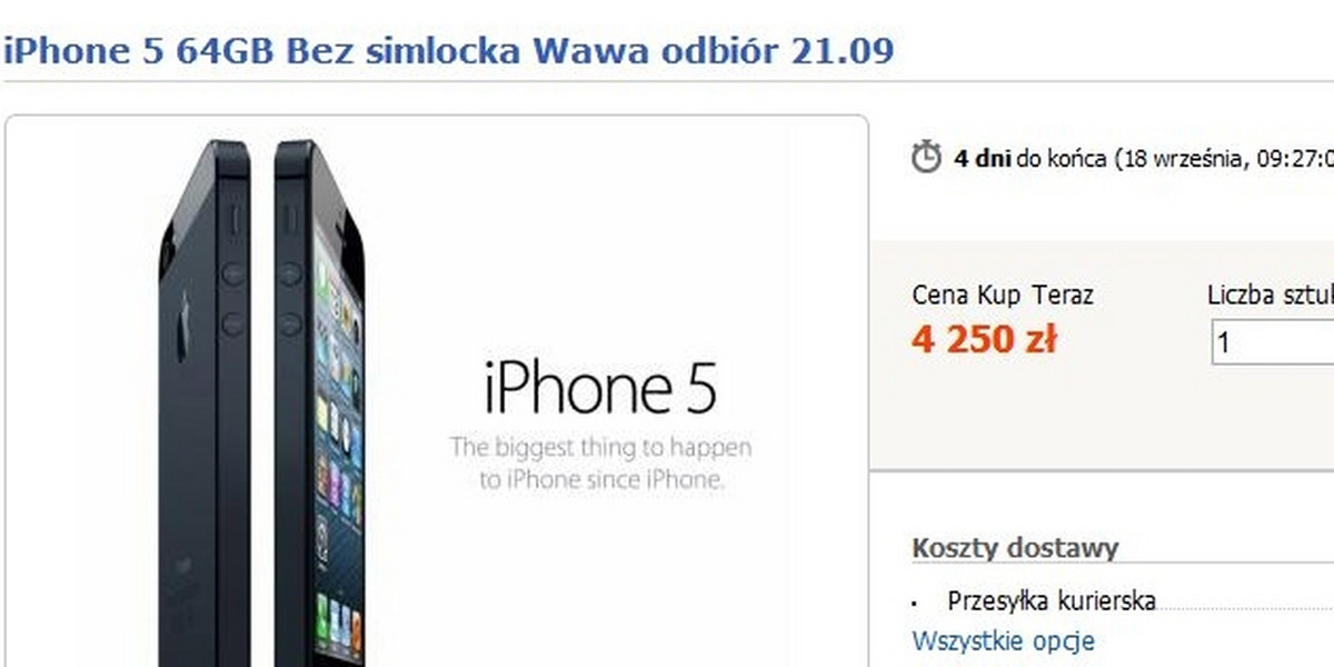 Nowy iPhone5 na allegro