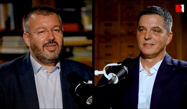 Profesor Čedomir Antić, autor emisije "Perspektiva" i gost Milan Veruović
