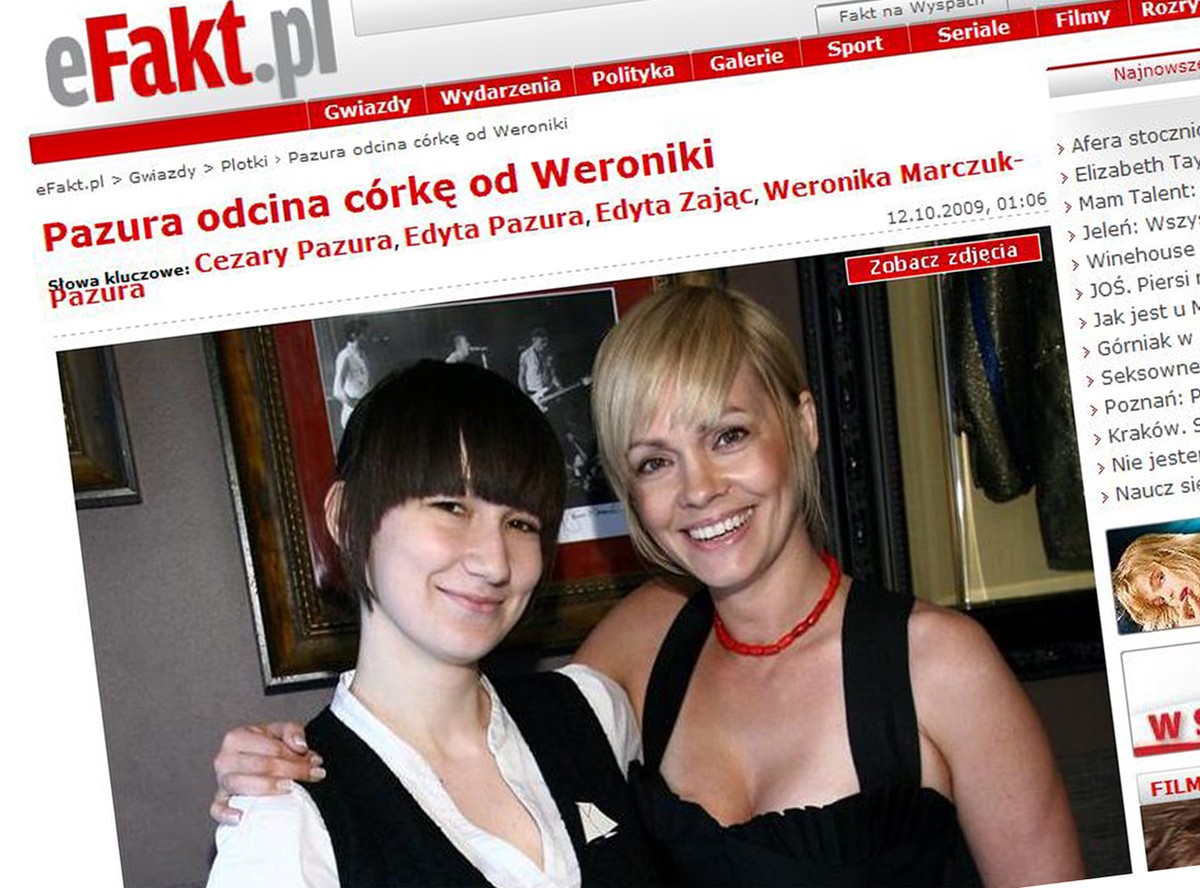 Pazura odcina córkę od Weroniki