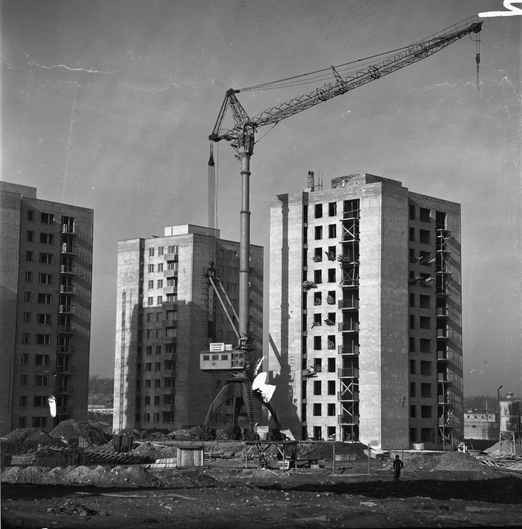 Budowa osiedla mieszkaniowego KWK Staszic w dzielnicy Giszowiec, 1969 rok