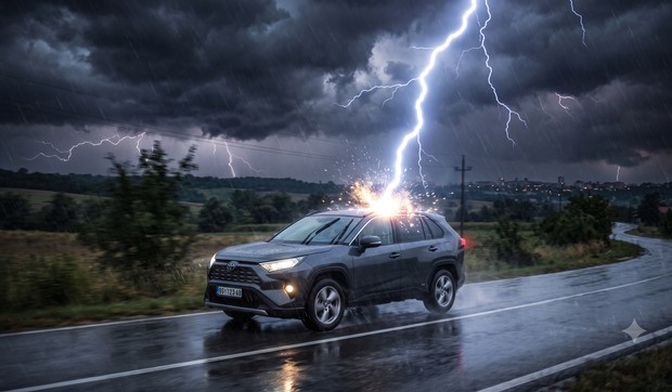 Grom udara u automobil
