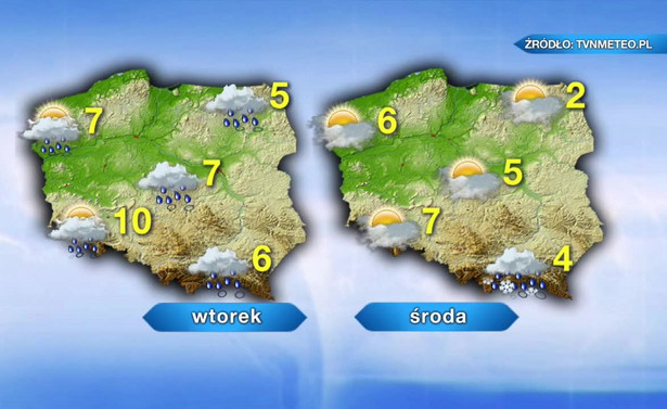 Na chwilę wróciła jesień i dużo wyższe temperatury. Na wschodzie Polski marznące opady i gołoledź. PROGNOZA POGODY