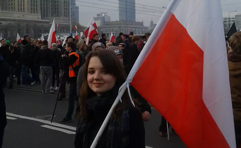 Martyna na Marszu Niepodległości.