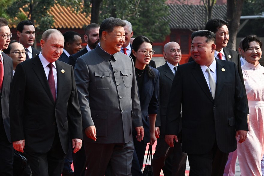 Władimir Putin, Xi Jinping i Kim Dzon Un w Pekinie, 3 września 2025 r.