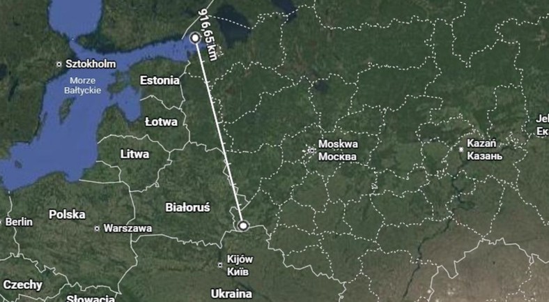 Primorsk leży przeszło 900 km od granic Ukrainy