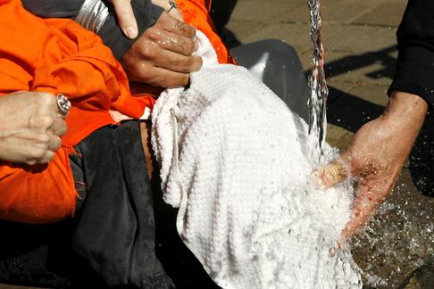 File photo of demonstrators simulating waterboarding at the Justice Department in Washington