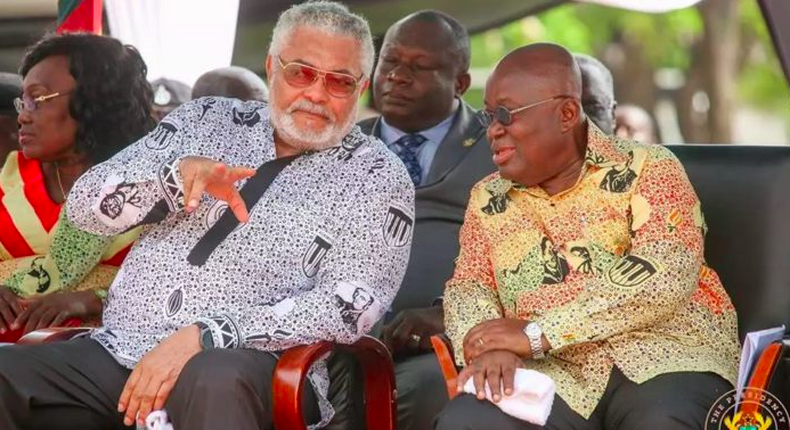 Former president Jerry John Rawlings and President Nana Akufo-Addo