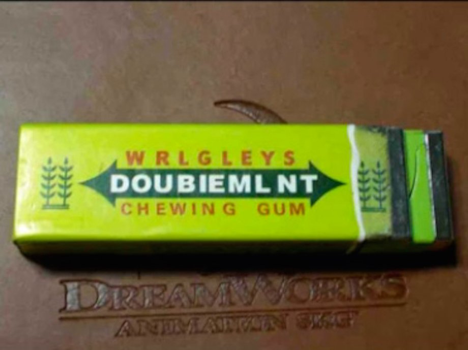 This copy of Wrigley's gum is incredibly difficult to pronounce.