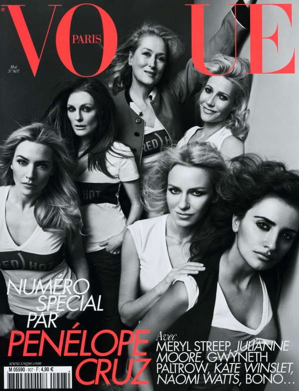 Meryl Streep, Penelope Cruz, Julianne Moore, Gwyneth Paltrow, Naomi Watts i Kate Winslet na jednej okładce