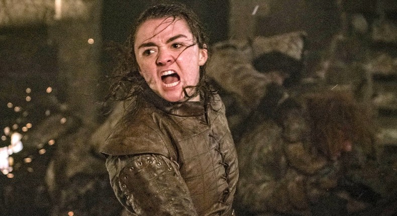 Arya Stark Game of Thrones Battle of Winterfell fighting HBO Helen Sloan The Long Night