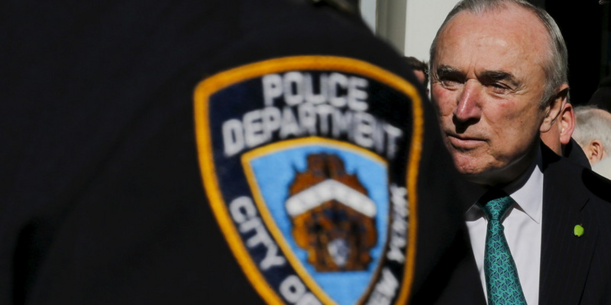 NYPD Police Commissioner Bratton attends the St. Patrick's Day parade in New York