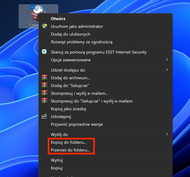 Ukryte funkcje systemu Windows: "Kopiuj do folderu" i "Przenieś́ do folderu"