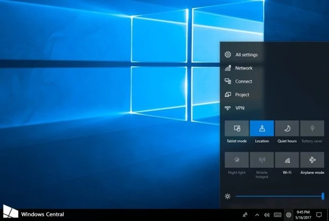 Nowe centrum sterowania z Windows 10