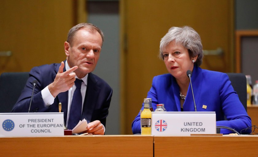 Donald Tusk  i Theresa May