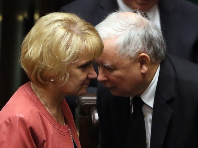 Jolanta Szczypińska i Jarosław Kaczyński