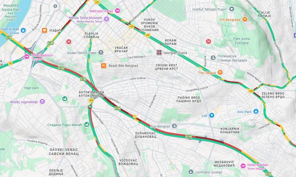 Zakrčenje na auto-putu duž 8 km 