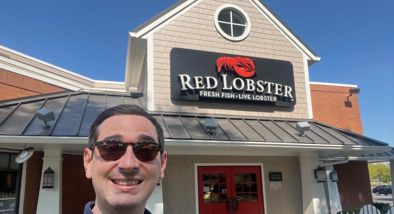 The reporter outside a Red Lobster in Maryland.Alex Bitter/Business Insider