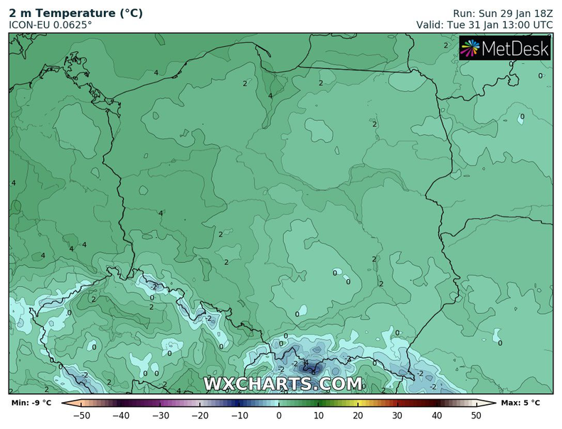 Całodobowy mróz pojawi się jedynie na krańcach południowych