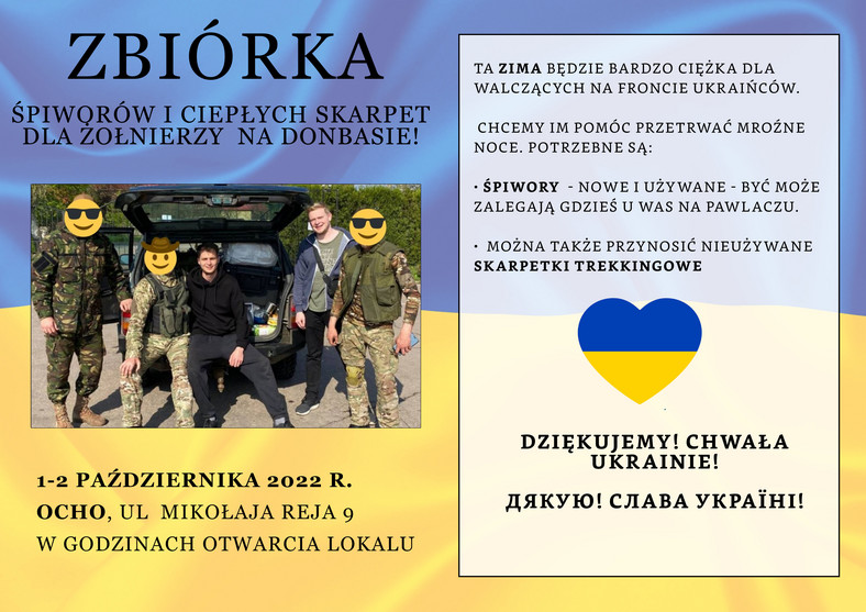 Zbiórka dla ukraińskich żołnierzy