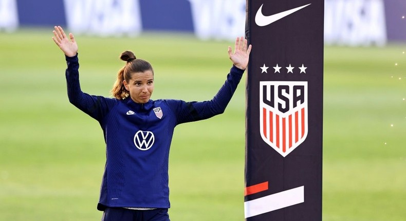 Tobin Heath has won 177 caps for the US international team Creator: ELSA