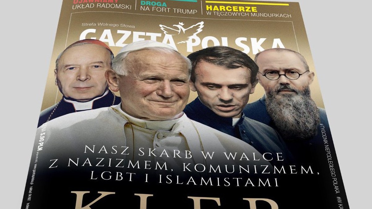  "Gdy Europa upada niszczona przez polityczną poprawność, gender i islamskie hordy, powstał plan wywołania buntu Polaków przeciwko księżom" - zapowiada redakcja "Gazety Polskiej" najnowsze wydanie tygodnika, które ukaże się jutro z okładką nawiązującą do filmu "Kler" Wojciecha Smarzowskiego - <a rel="nofollow" href="https://www.press.pl/tresc/54734,---gp---_----kler----to-element-planu-wywolania-buntu-polakow-przeciwko-ksiezom" id="80659629-4a94-473c-ac11-cf5c546f9c9f">podał branżowy Press.pl.</a>