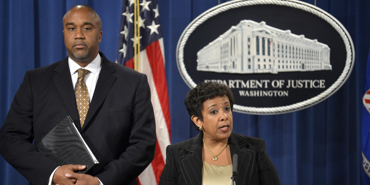 Robert Capers, US attorney for the Eastern District of New York, and US Attorney General Loretta Lynch.