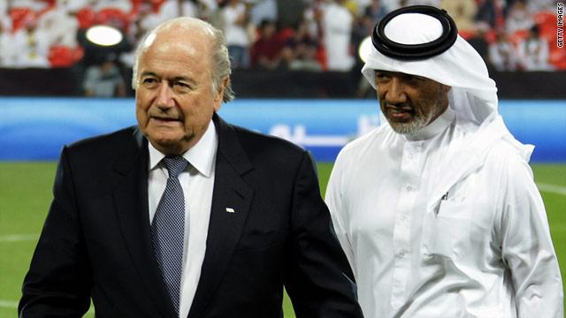 FIFA's Sepp Blatter(L) and Mohamed Bin Hammam