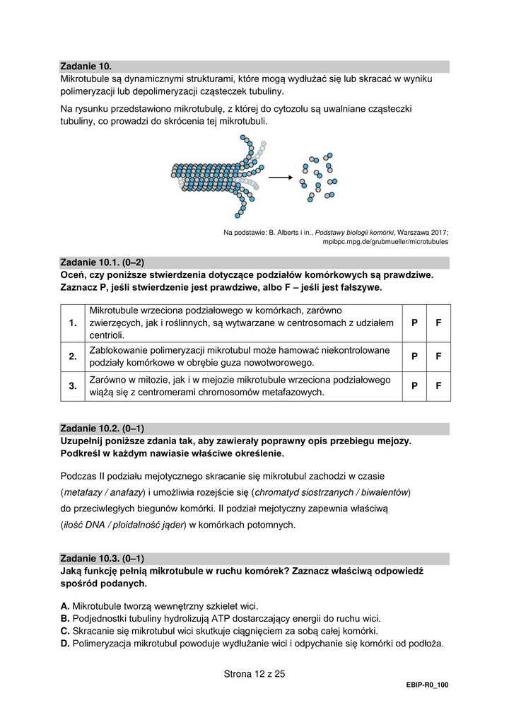 Arkusz maturalny - biologia rozszerzona - 2022 r.