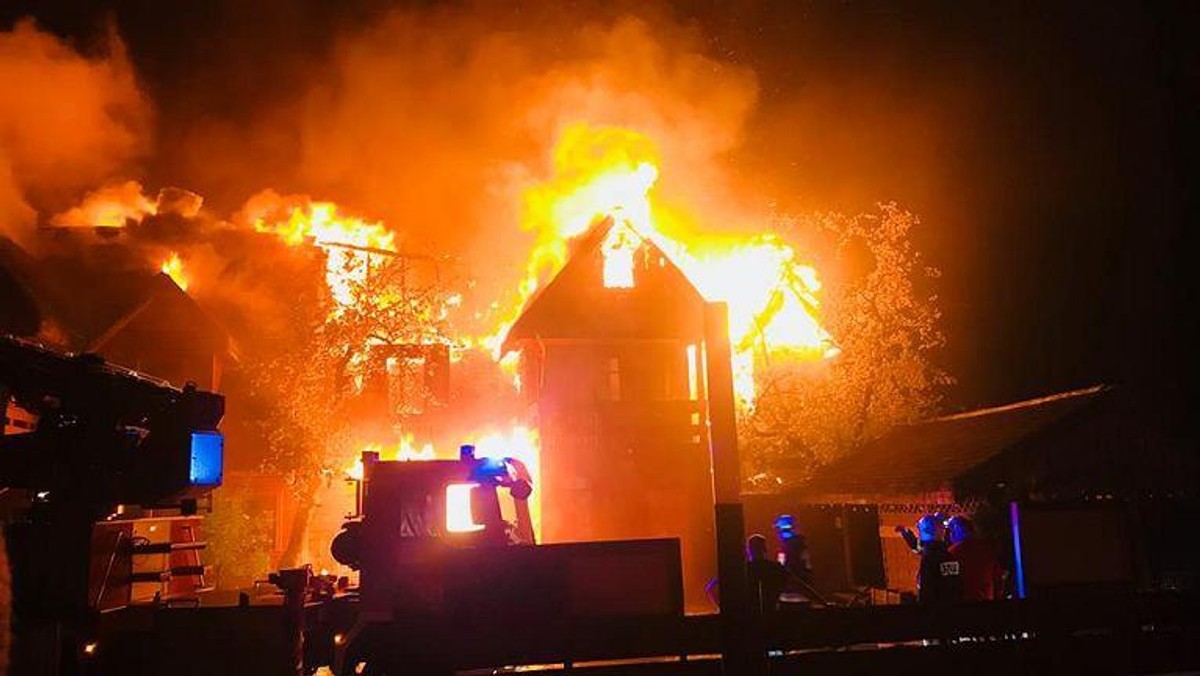 Pożar Tatarskiej Jurty w Kruszynianach 