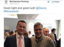 Wpadka Ministerstwa Rozwoju na Twitterze? A miało być ładne zdjęcie ministra z George'em Clooneyem...