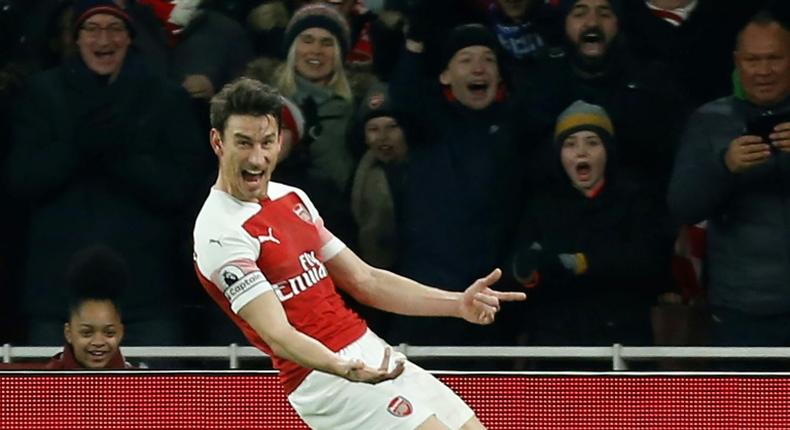 Arsenal captain Laurent Koscielny scored his side's second goal in a 2-0 win over Chelsea