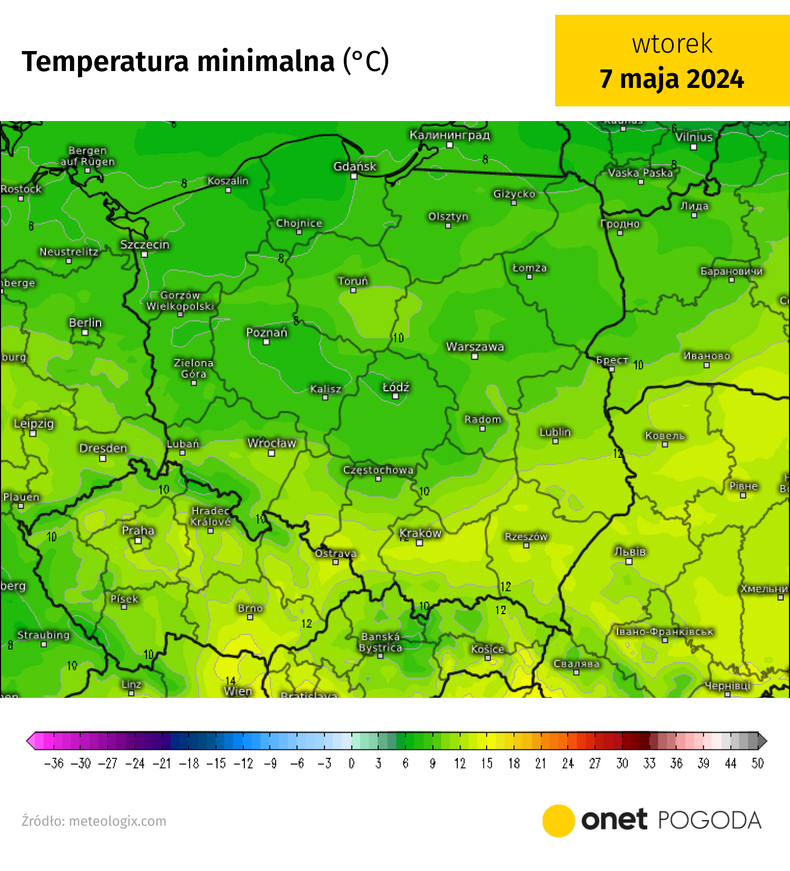 W większości kraju temperatura w nocy spadnie do ok. 7-9 st. C