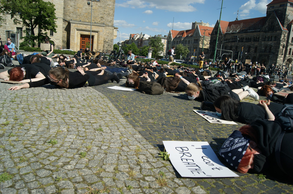 Protest ws. zabójstwa George'a Floyda w Poznaniu