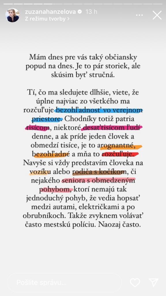 Kovačič Hanzelovú to nenechalo chladnou.