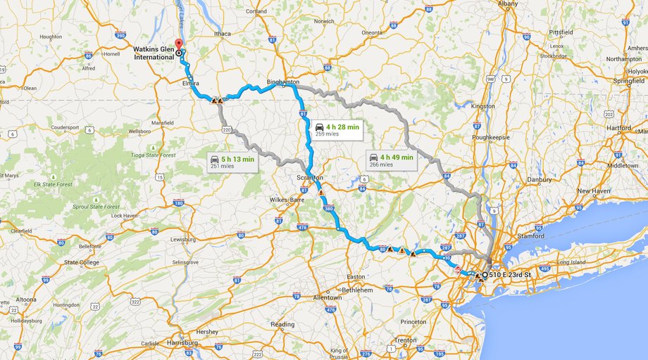 The journey would take us from New York City to the Finger Lakes region of upstate New York, about a five-hour drive each way.