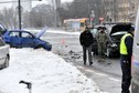 Wypadek z udziałem auta SOP (fot. miejsce zdarzenia). Trzy osoby przewieziono do szpitala