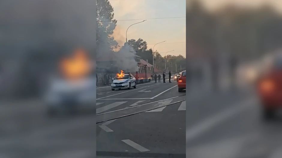 Zapalio se policijski automobil kod zoološkog vrta