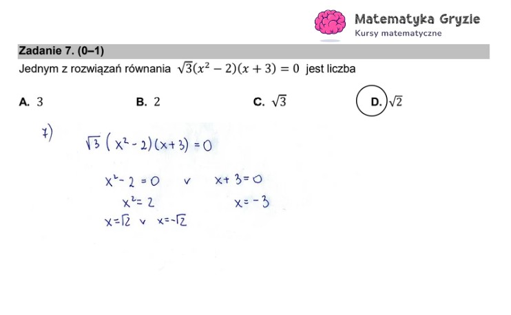 Arkusz CKE i odpowiedzi. Matematyka, poziom podstawowy formuła 2015 zad.7