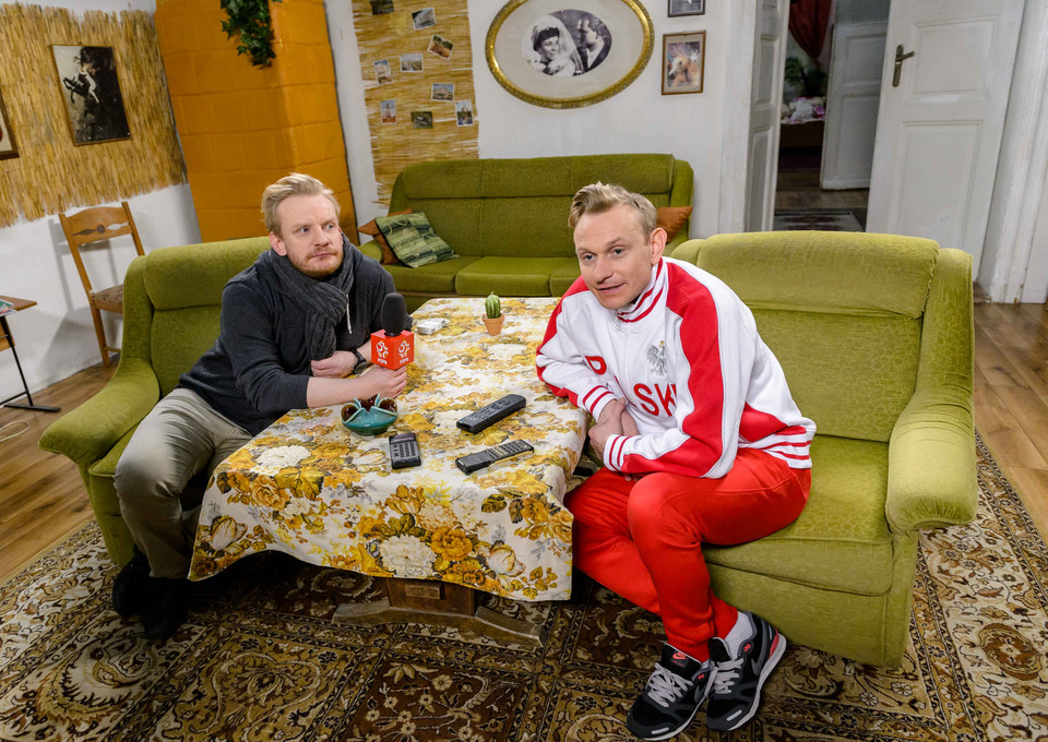 Sebastian Mila i Bartosz Żukowski na planie "Świata według Kiepskich"