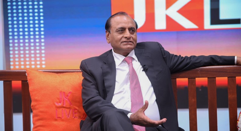 Billionaire steel industrialist and philanthropist Dr Narendra Raval during an interview with Jeff Koinange