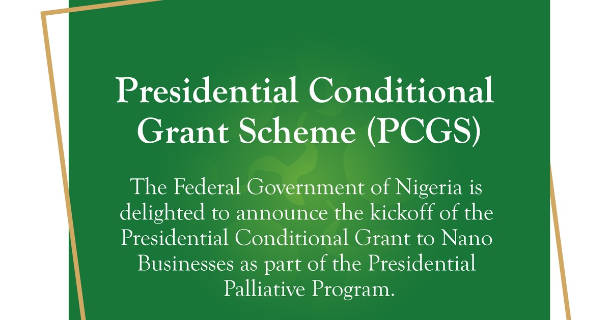 FG's Presidential Conditional Grant Scheme PCGS rolls out - Vimarsana News
